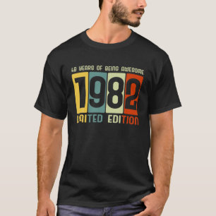T-shirt 40Th Birthday 40 Years Awesome Retro Tees Limited
