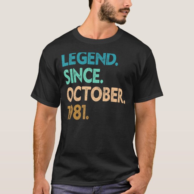 T-shirt 41 Years Old Legend Since October 1981 41st Birth (Devant)