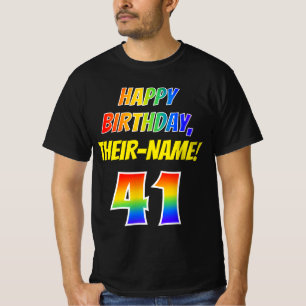 T-shirt 41e anniversaire — Bold, Fun, Rainbow 41, Nom pe