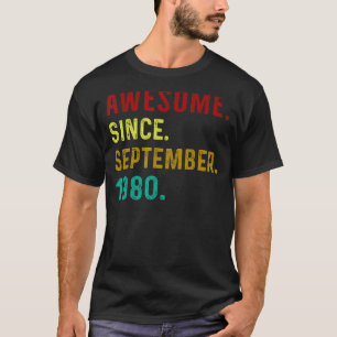 T-shirt 42 Années d'émerveillement depuis Septembre 1980 V