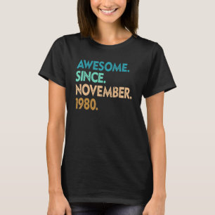 T-shirt 42 Ans Awesome Depuis Novembre 1980 42nd Bir