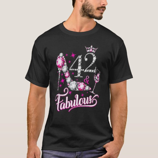 T-shirt 42 Et Fabuleux Joyeux 42e Fête d'Anniversaire Fill (Devant)