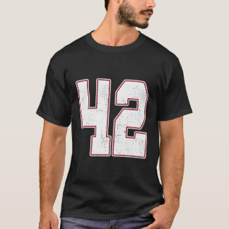 T-shirt 42 Numéro de ligne 42 Varisity Fan Sports Team Bla