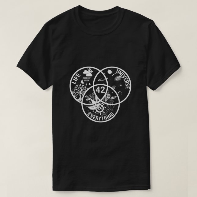 T-shirt 42 the answer to life the universe and everything (Design devant)