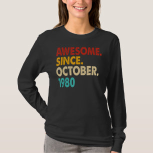 T-shirt 42 Years Old Awesome Since October 1980 42 nd Birt