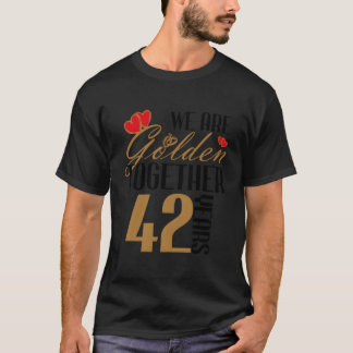 T-shirt 42E Anniversaire De Mariage Couples Mariés 42 Ans