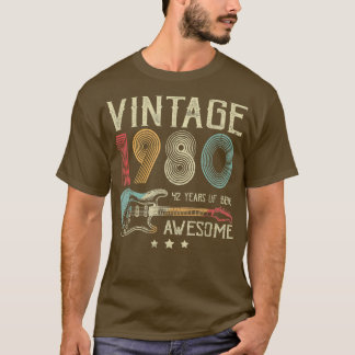 T-shirt 42e anniversaire femmes hommes Vintage stupéfiant