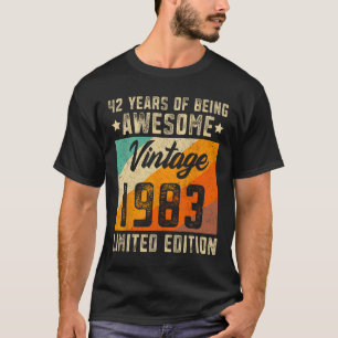 T-shirt 42e anniversaire Hommes 42 ans Femmes 1983 Limited