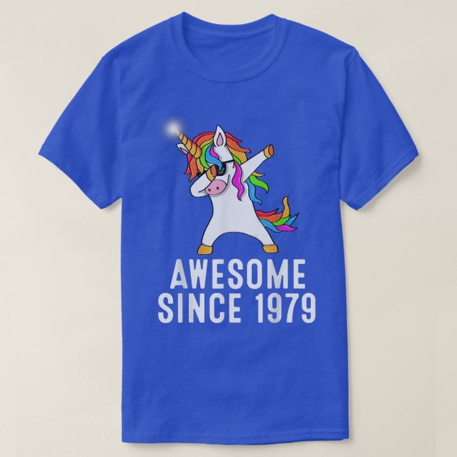 T-shirt 42e anniversaire, licorne dab, Awesome depuis 1979 (Design devant)