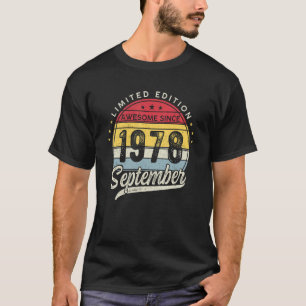 T-shirt 44 Years Old Awesome Since September 1978 44th Bi
