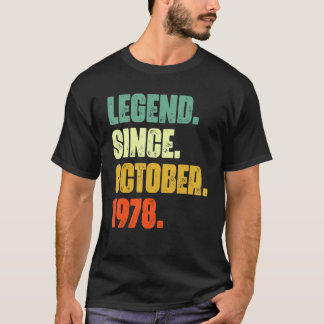 T-shirt 44 Years Old Legend Since October 1978