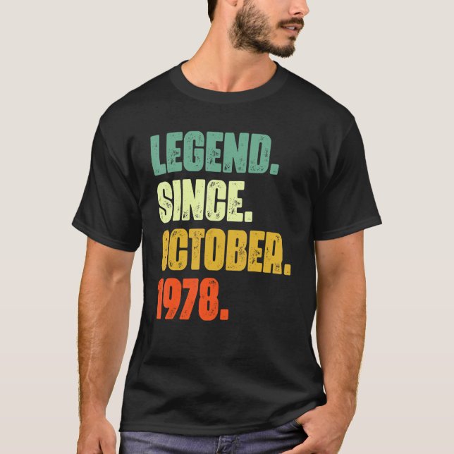T-shirt 44 Years Old Legend Since October 1978 (Devant)