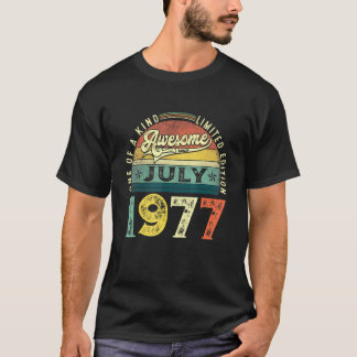 T-shirt 44e anniversaire Décorations Juillet 1977 Hommes F