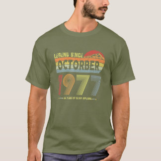 T-shirt 44E Anniversaire Légende Depuis Octobre 1977 Vinta
