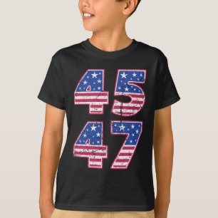 T-shirt 45 47 Président Patriotique Trump Deux Fois Dans U