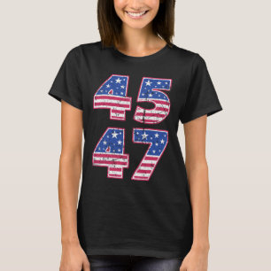 T-shirt 45 47 Président patriotique Trump deux fois dans u