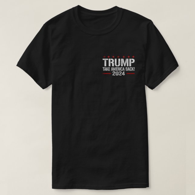 T-shirt 45 47 Trump 2024 American Flag Soutien trump amusa (Design devant)