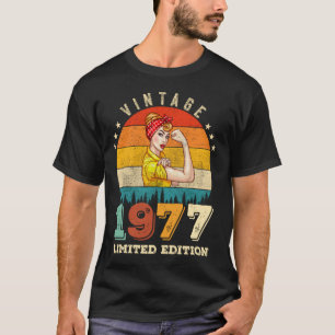 T-shirt 45 ans 1977 Vintage 45e anniversaire Cadeaux femme
