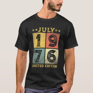 T-shirt 45 ans Vintage juillet 1976 45e anniversaire