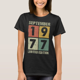 T-shirt 45 ans Vintage septembre 1977 45e anniversaire