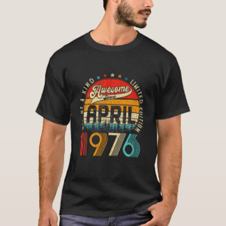 T-shirt 45E Anniversaire Décorations Avril 1976 Hommes Fem