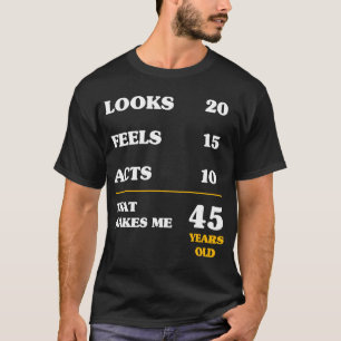 T-shirt 45e anniversaire pour les hommes enseignant de mat