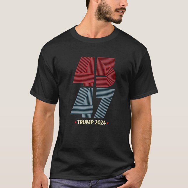 T-shirt 45E Président - Retro Trump 2024 - 47E Président (Devant)