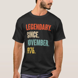 T-shirt 46 ans 46e anniversaire Légendaire depuis novembre