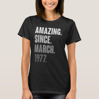 T-shirt 46 Ans Vintage 1977 Mars Anniversaire 46e Déco