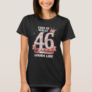 T-shirt 46 & Fabulous I Black Peach Party Group Candid Pho