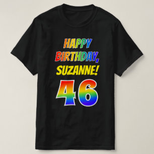 T-shirt 46e anniversaire — Bold, Fun, Rainbow 46, Nom pe