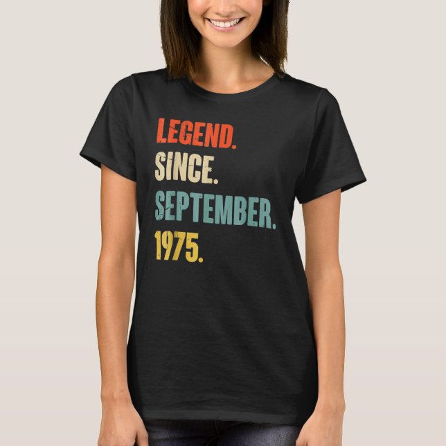 T-shirt 47 Ans Légende depuis septembre 1975 47th Bir (Devant)