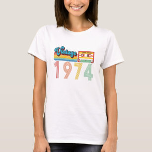 T-shirt 47e anniversaire Vintage Retro 1974 Bande de casse