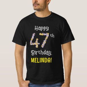 T-shirt 47ème anniversaire : Fleurs florales Numéro "47" +