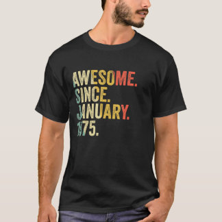 T-shirt 48 Ans 48e Anniversaire Awesome depuis Janvier