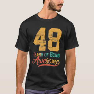 T-shirt 48 Ans 48E Anniversaire Papa Maman Tante Oncle Hom
