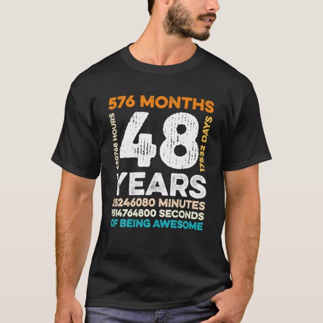 T-shirt 48 Ans 576 Mois D'Être Impressionnant 48e (Devant)