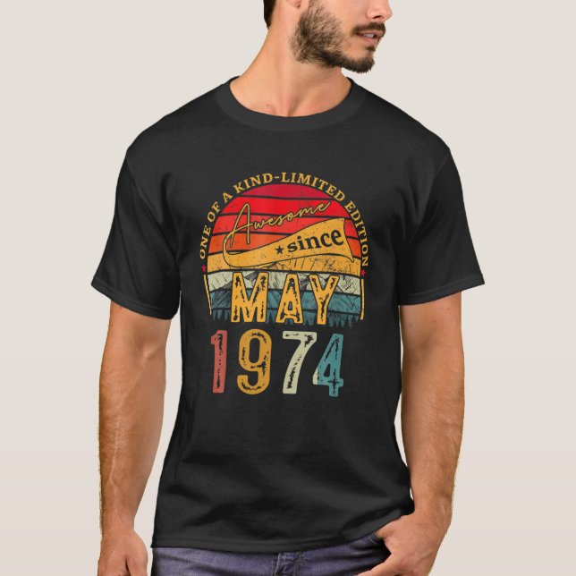 T-shirt 48 Ans Awesome Depuis Mai 1974 Dons 48E Oiseau (Devant)