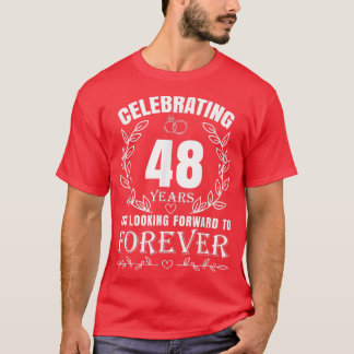 T-shirt 48ème anniversaire du Mariage mignon pour les coup