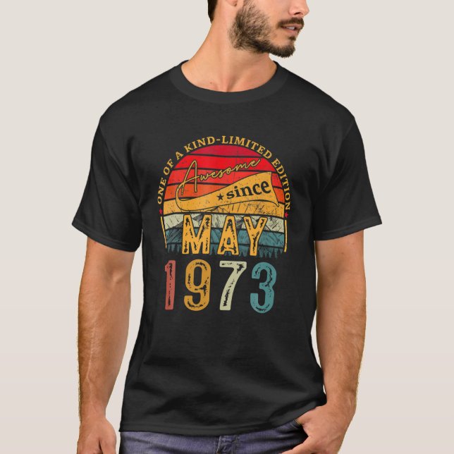 T-shirt 49 Ans Awesome Depuis Mai 1973 Dons 49E Oiseau (Devant)