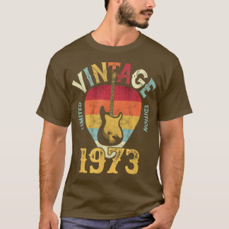 T-shirt 49 ansVieux Vintage 1973 Onglet de guitare 49e ann