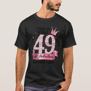 T-shirt 49 & Fabulous I Pink White Party Group Candid Phot