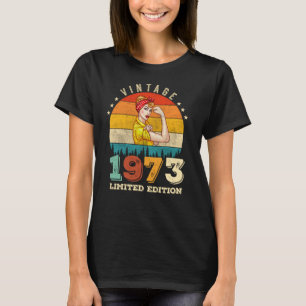 T-shirt 49 Year Old 1973 Vintage 49th Birthday Gifts women