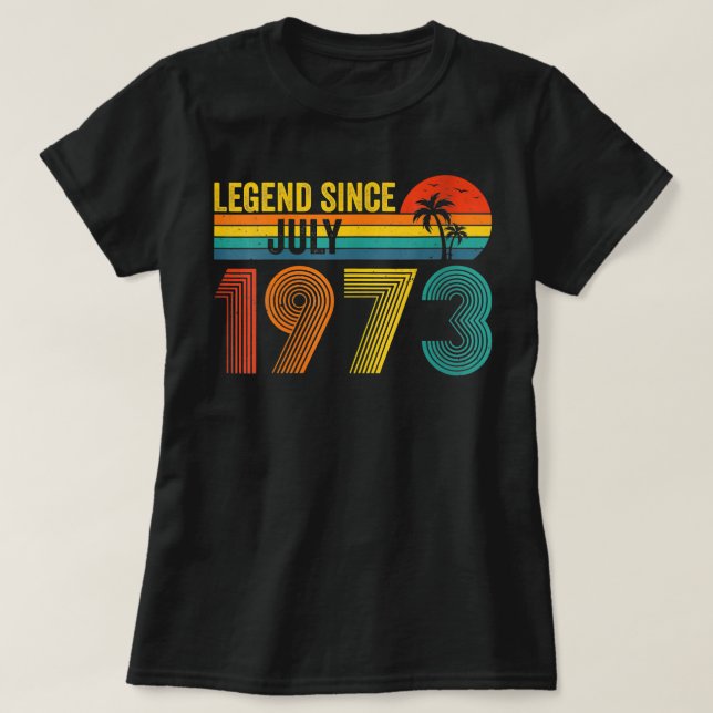 T-shirt 49 Years Old Toxits Legend Since July 1973 49th Bi (Design devant)