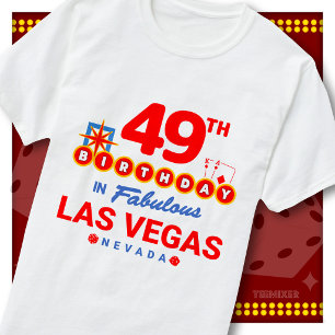 T-shirt 49e Anniversaire Las Vegas Panneau de Bienvenue Gr