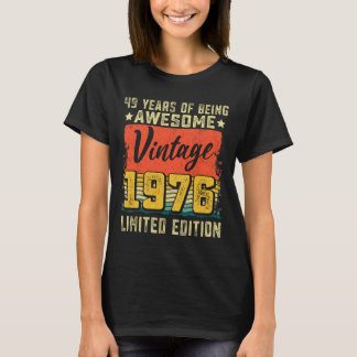 T-shirt 49e anniversaire Vintage 1976 49 ans Décor Anniver