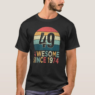 T-shirt 49e anniversaire Vintage Retro 49 ans Ancien S