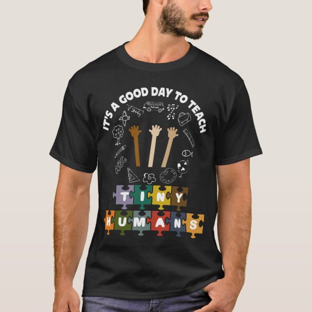 T-shirt 4/4, C'est un bon jour pour apprendre de minuscule (Devant)
