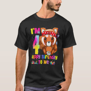 T-shirt 4 Ancienne fille Princesse Little Red Panda 4e Bi
