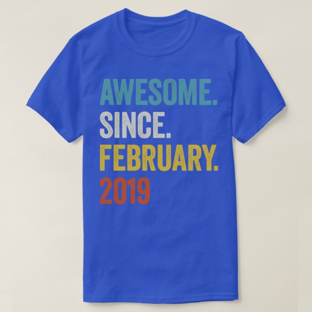 T-shirt 4 Années stupéfiantes depuis février 2019 4e anniv (Design devant)